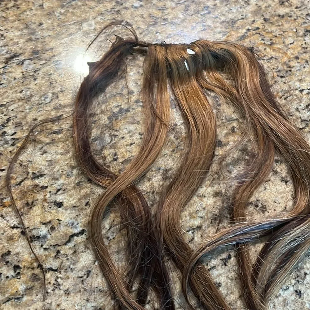 3 Rows Hand Tied Weft Hair - (2) 18” length & (1) 16” length